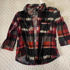 Red/Black Plaid Flannel Shirt